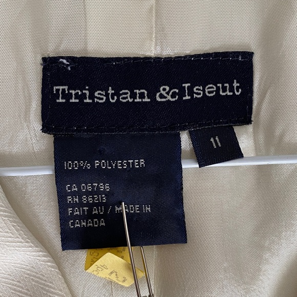 Vintage Y2K Women's striatum & Iseut Cream Blazer! Size 11 - Picture 10 of 14